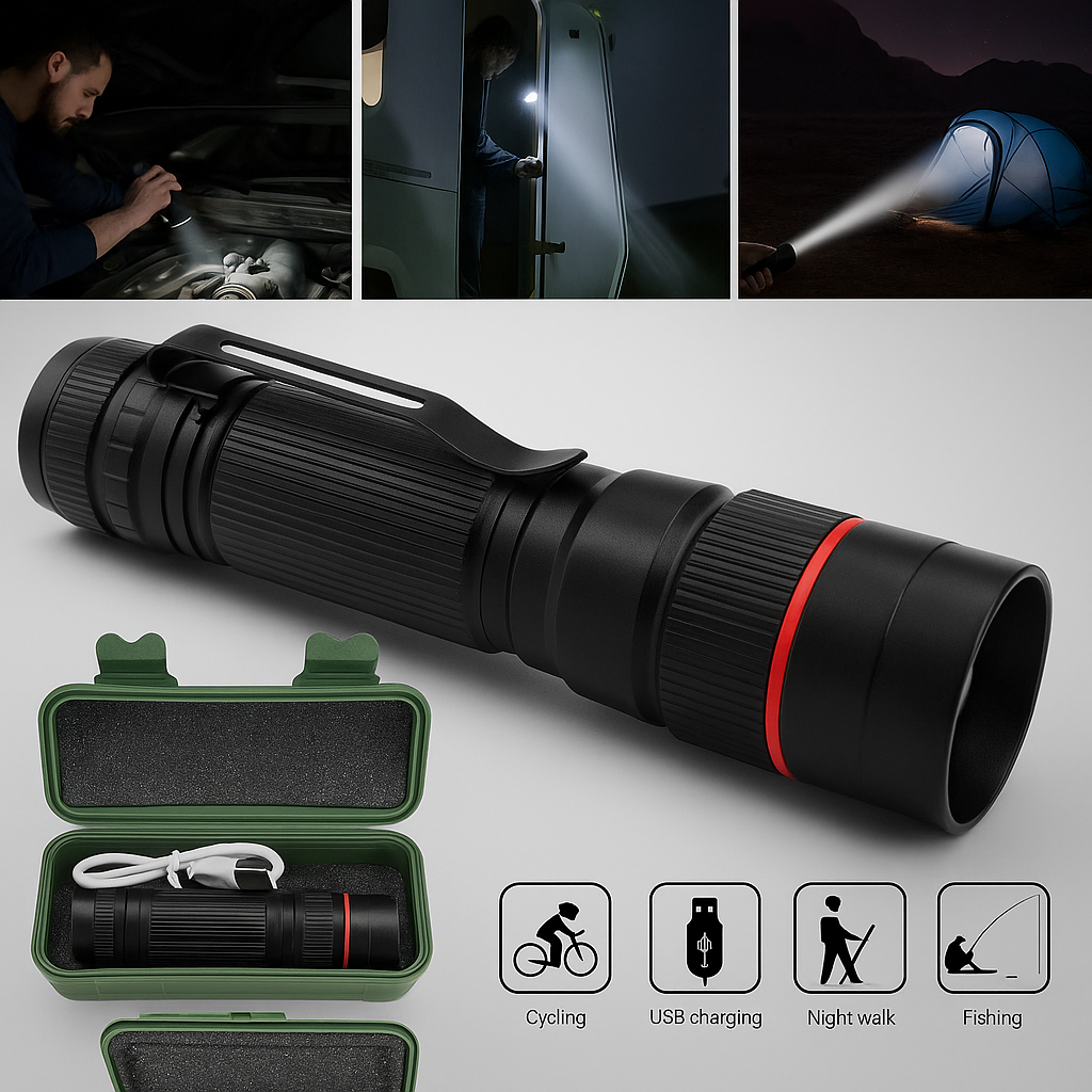 🔦 Lampe de Poche à Lumière Puissante – Éclairez comme jamais auparavant-ETH